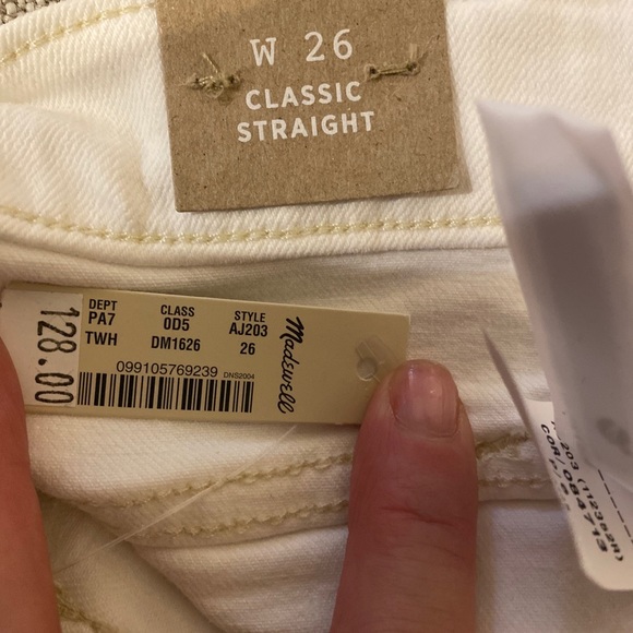Madewell Women's Classic Straight Crop Jeans Tile White AJ203 NWT $128 - Picture 5 of 13